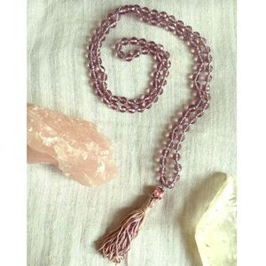 Hand-knotted Austrian Crystal Tassel Necklace